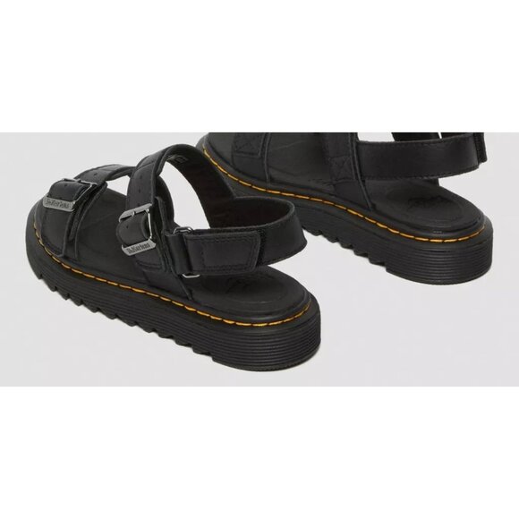 Dr.Martens Kid's Kyle Sandals Size 1 EU 32 Black Leather Upper Rubber Sole - Picture 3 of 10